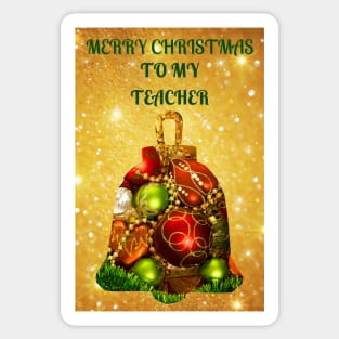 Teacher Christmas Bell Sticker